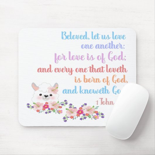 1John4:7 Bijbelversie Muismat (Met muis)