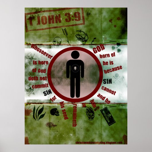 1John 3:9 Kan niet zonnen Poster (Voorkant)
