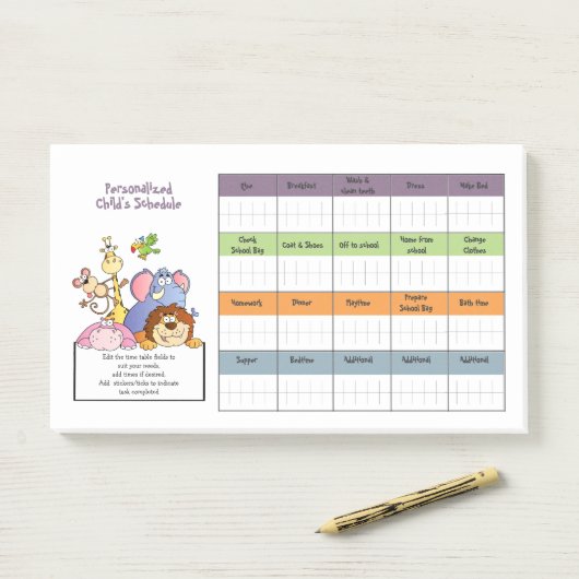 1JR Voorraad Kinderen Aangepaste Beloningskaarten  Post-it® Notes (Op bureau)