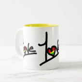 1Love Tweekleurige Koffiemok (Voorkant links)