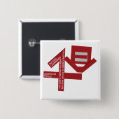 1Love Vierkante Button 5,1 Cm (Voorkant /achterkant)