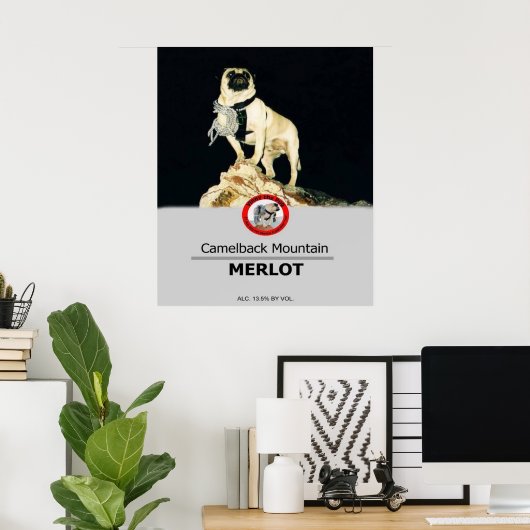 1LT. Vincent Thomas Pugs Private Label Wine Poster (Thuiskantoor)