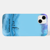 1Mariah Kingston Blue ocean pastel text editable Case-Mate iPhone Case (Achterkant (horizontaal))