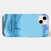 1Mariah Kingston Blue ocean  pastel text editable  iPhone Hoesje (Achterkant horizontaal)