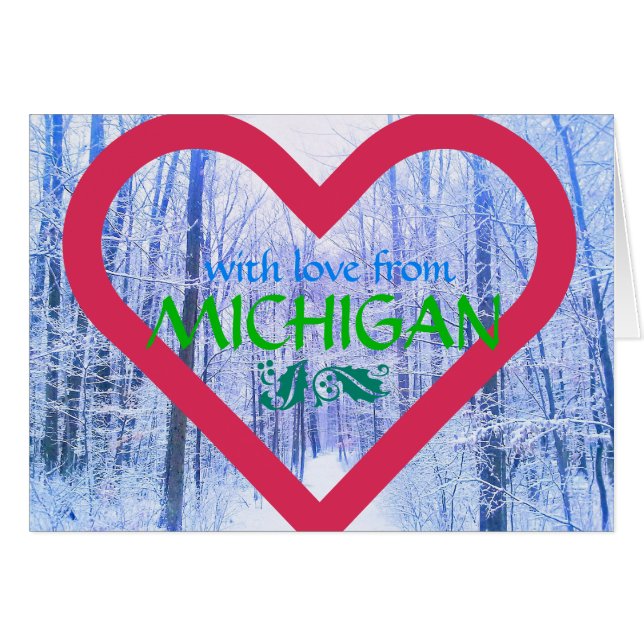 1MICHIGAN LOVE WINTER-BOSSEN KAART (Voorkant Horizontaal)
