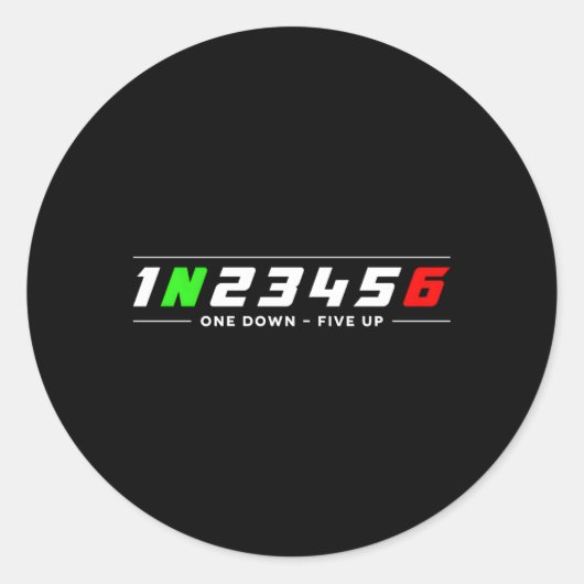 1N23456 Motorfietser Verschuiving Verschuiving Mot Ronde Sticker (Voorkant)