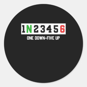1N23456 Motorfietser Verschuiving Verschuiving Mot Ronde Sticker