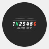 1n256 1 Down 6 Up Motorcycle Racing Biker Gift Ronde Sticker (Voorkant)