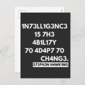 1N73LL1G3NC3 15 7H3 4B1L17Y 70 4D4P7 70 CH4NG3. FEESTDAGENKAART (Voorkant / Achterkant)