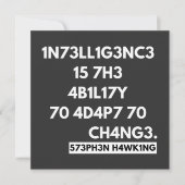 1N73LL1G3NC3 15 7H3 4B1L17Y 70 4D4P7 70 CH4NG3. KAART (Voorkant)