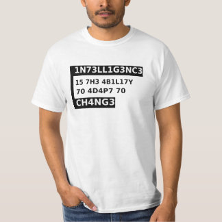 1n73ll1g3nc3 15-intelligentie is -zwarte coole quo t-shirt