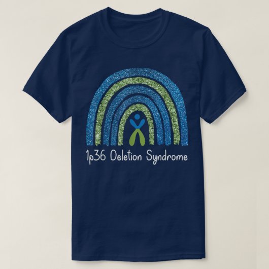 1p36 Deletion Syndrome We Draag blauwe en groene r T-shirt (Design voorkant)