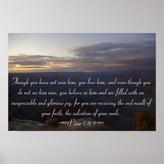 1Peter 1:8,9 Poster (Voorkant)