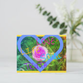 1ROOS HEART BRIEFKAART (Staand voorkant)