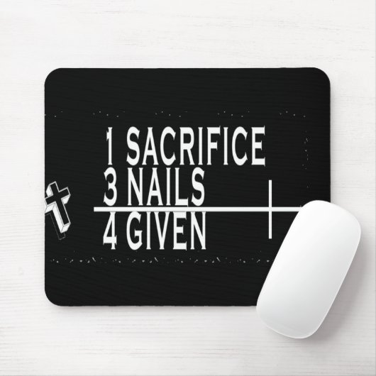 1SACRIFICE + 3 NAILS = 4GIVED CHRISTELIJK JESUS MUISMAT (Met muis)