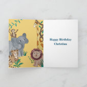 1sr Verjaardag Kleine Jungl Leeuw Kaart (Binnen)