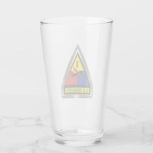 1st Armored Division "Old Ironsides" Framed Patch Glas (Achterkant)