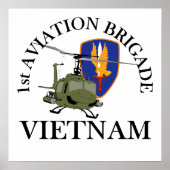 1st Avn Bde Vietnam Vet Huey Poster (Voorkant)