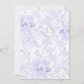1st Birthday and Baptism for Girl Lilac Floral Kaart (Achterkant)