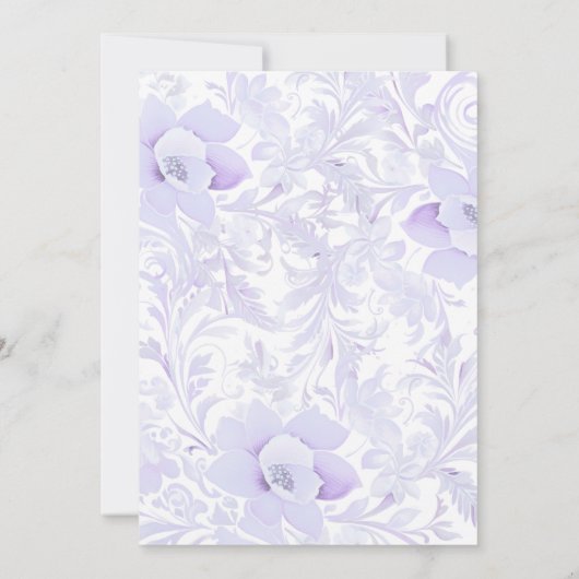 1st Birthday and Baptism for Girl Lilac Floral Kaart (Achterkant)