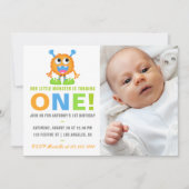 1st Birthday Baby Boy Voeg de Uitnodiging van de F (Voorkant)