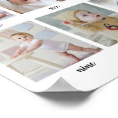 1st Birthday Baby Milestone 12 Months Custom Photo Poster (Hoek)