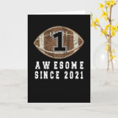 1st Birthday Born In 2021 Football Boy 1 Year Old Kaart (Gele Bloem)