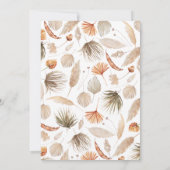 1st Birthday Botanische Pampas Grass Modern script Kaart (Achterkant)