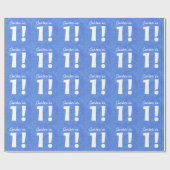 1st Birthday Custom Name Blue and White voor BOY Cadeaupapier (Vlak)