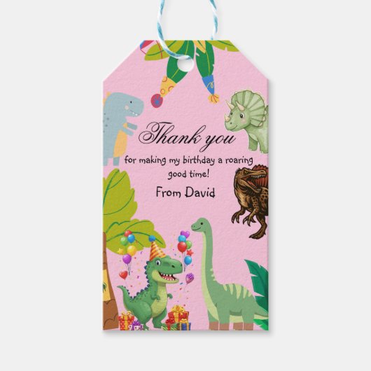 1st Birthday Dinosaur Minimal baby boy Cadeaulabel (Voorkant)