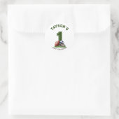 1st Birthday First Year Down American Football Ronde Sticker (Tas)