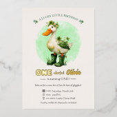 1st Birthday Foil Invitation Card | St. Patrick's Folie Uitnodiging (Voorkant)
