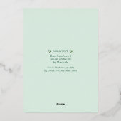1st Birthday Foil Invitation Card | St. Patrick's Folie Uitnodiging (Achterkant)