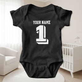 1St Birthday football jersey number baby body suit Romper