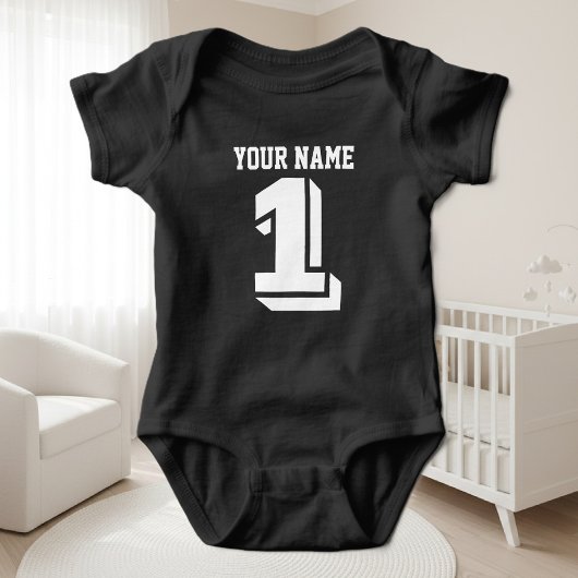 1St Birthday football jersey number baby body suit Romper