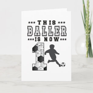 1st Birthday Gift Soccer Player 1 Year Old Boy Kaart