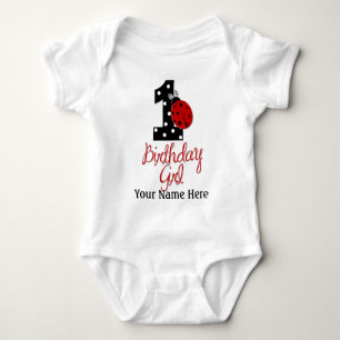 1st Birthday Girl - Lady Bug - 1 - Ladybug Romper