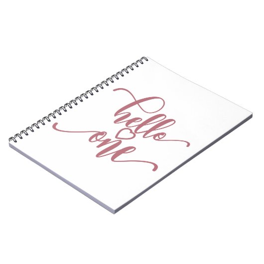 1st Birthday Girls Hello One Cute 1 Year Old Baby Notitieboek (Linkerzijde)