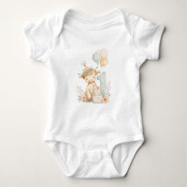 1st birthday highland cow romper