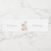 1st birthday Highland Cow Waterfles Etiket (Enkel label)