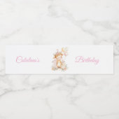 1st birthday Highland Cow  Waterfles Etiket (Enkel label)