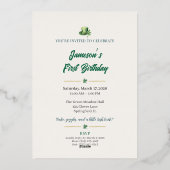 1st Birthday Invitation | Foil St. Patrick's Card Folie Uitnodiging (Achterkant)