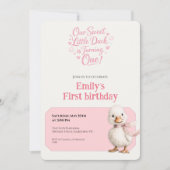 1st Birthday Invitation Gingham Duck Theme Kaart (Voorkant)