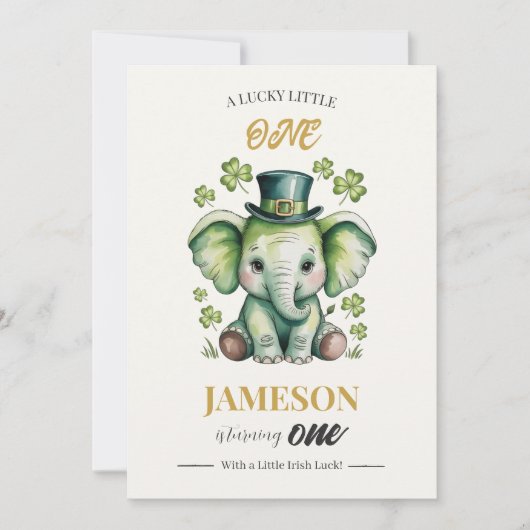 1st Birthday Invitation | Lucky St. Patrick's Day Kaart (Voorkant)