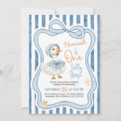 1st Birthday Invitation, Silly Goose Birthday  Kaart (Voorkant)