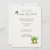 1st Birthday Invitation St. Patrick's Day Card Kaart (Achterkant)