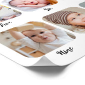 1st Birthday Milestone My First Year Photo Poster (Hoek)