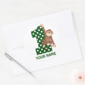 1st Birthday Monkey Gepersonaliseerde Sticker (Envelop)