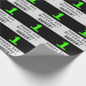 1st Birthday - Nerdy / Geeky Style "1" en Naam Cadeaupapier (Hoek)