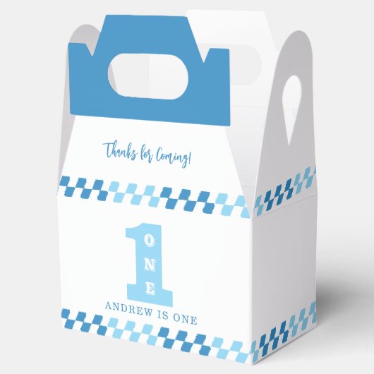 1st Birthday Party Boys Blue One Bedankdoosjes (Geopend)